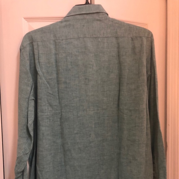 Hart Schaffner Marx Men’s Green Linen Shirt - Picture 3 of 8